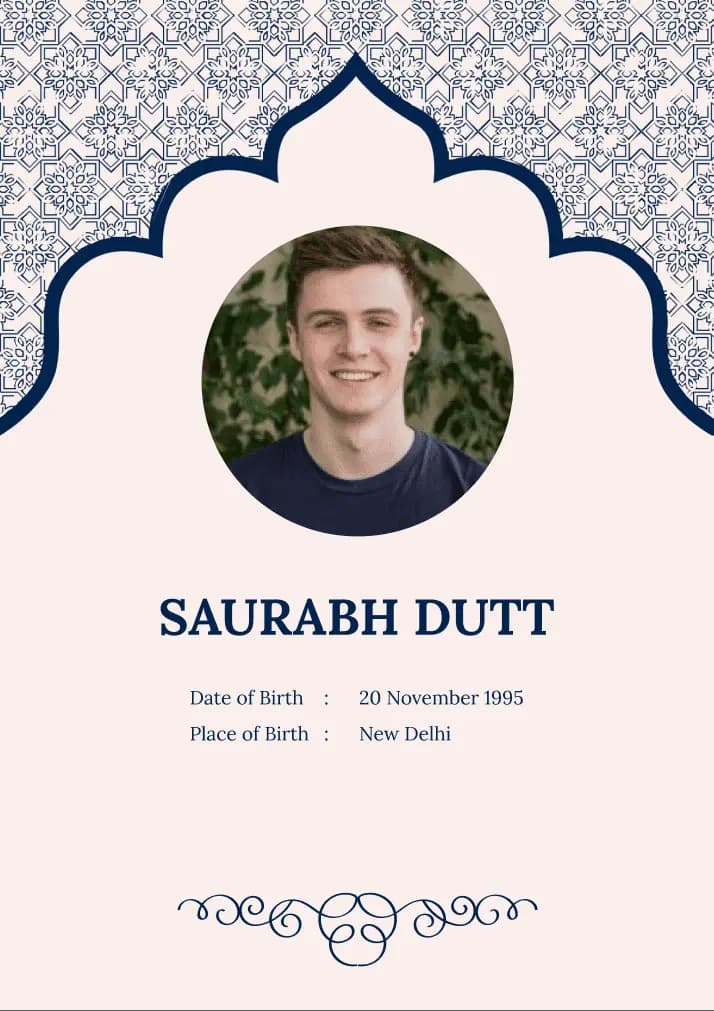 Royal Blue Biodata Template